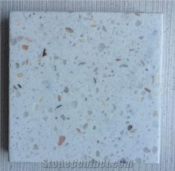 Quartz Stone Slabs Engineered Walling Flooring and Tiles Solid Surface Glass Marble Red Colors in Shandong Province