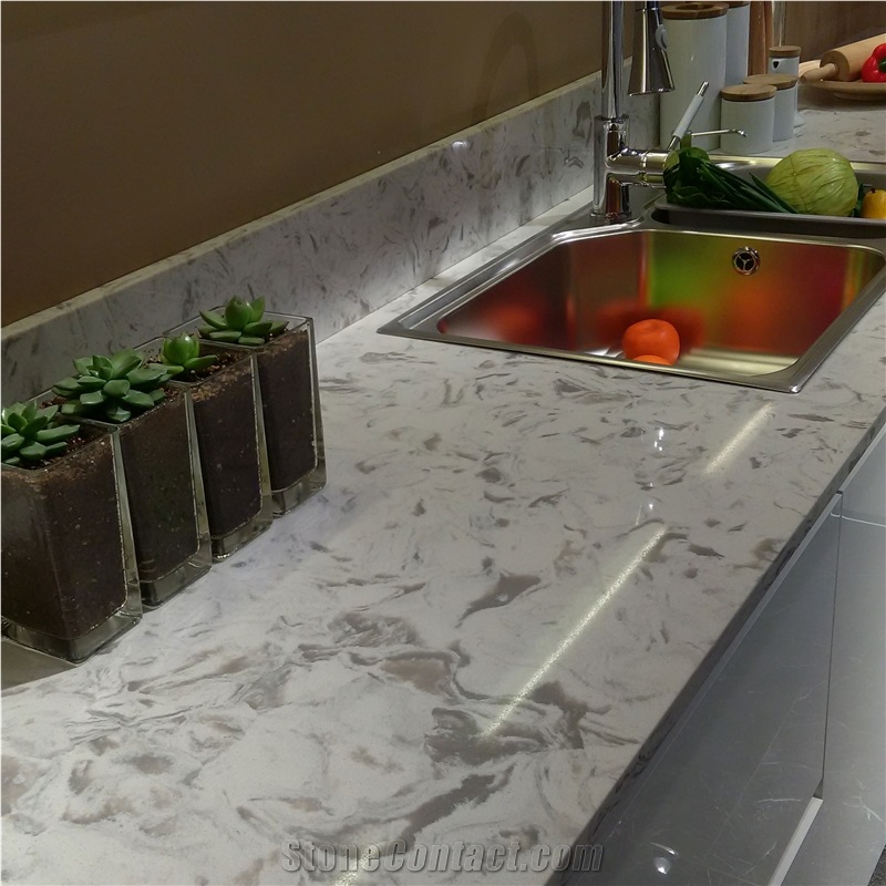 Quartz Stone Countertop,White Quartz Cut to Size Countertop