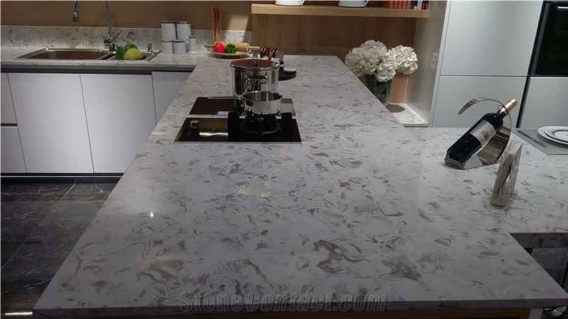 Quartz Stone Countertop,White Quartz Cut to Size Countertop