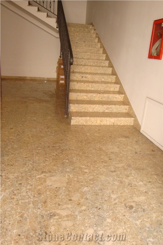 Breccia Siena Staircase, Steps and Risers