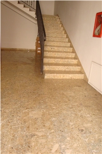 Breccia Siena Staircase, Steps and Risers