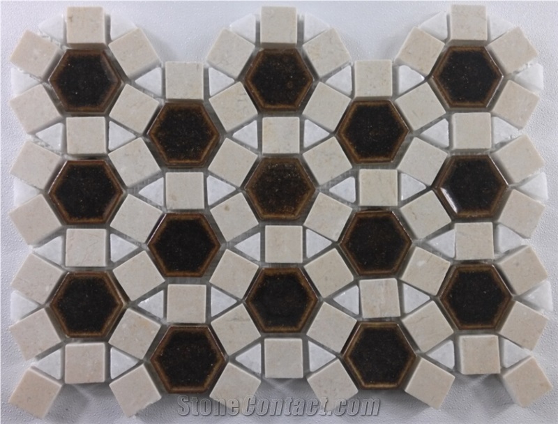 Crackle Ceramic Mosaic Marble Tile Mosaic Pattern