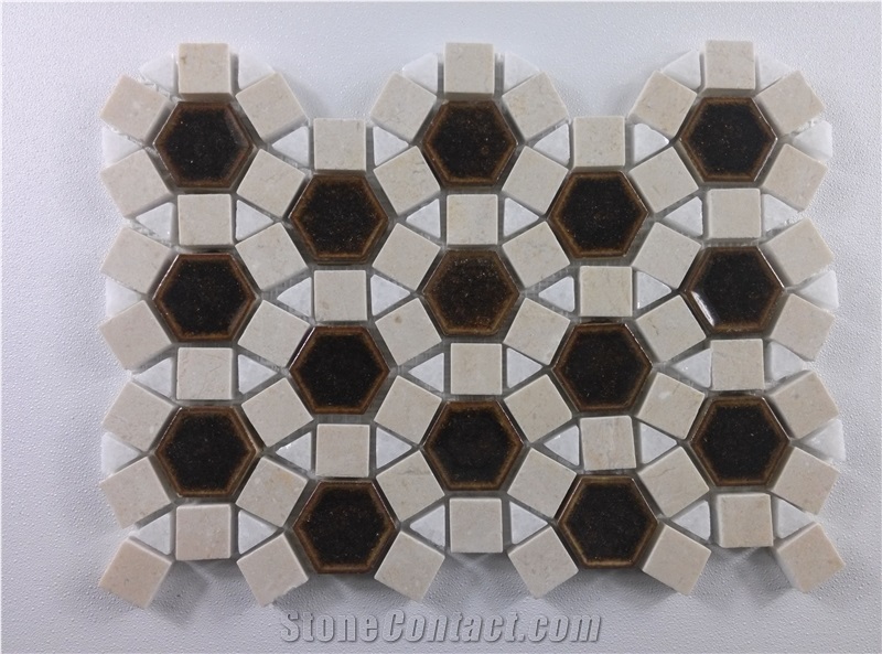 Crackle Ceramic Mosaic Marble Tile Mosaic Pattern