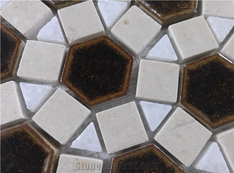 Crackle Ceramic Mosaic Marble Tile Mosaic Pattern