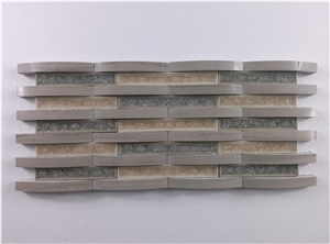 Kitchen Backsplash Ceramic Glass Marble Mosaic Crushed Tile