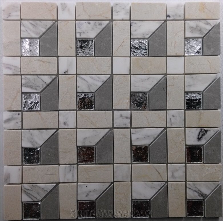 Marble Mix Glass Mosaic Tile