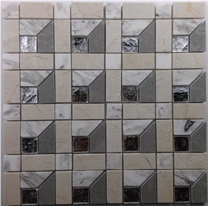 Marble Mix Glass Mosaic Tile Marble Mix Glass Mosaic Tile