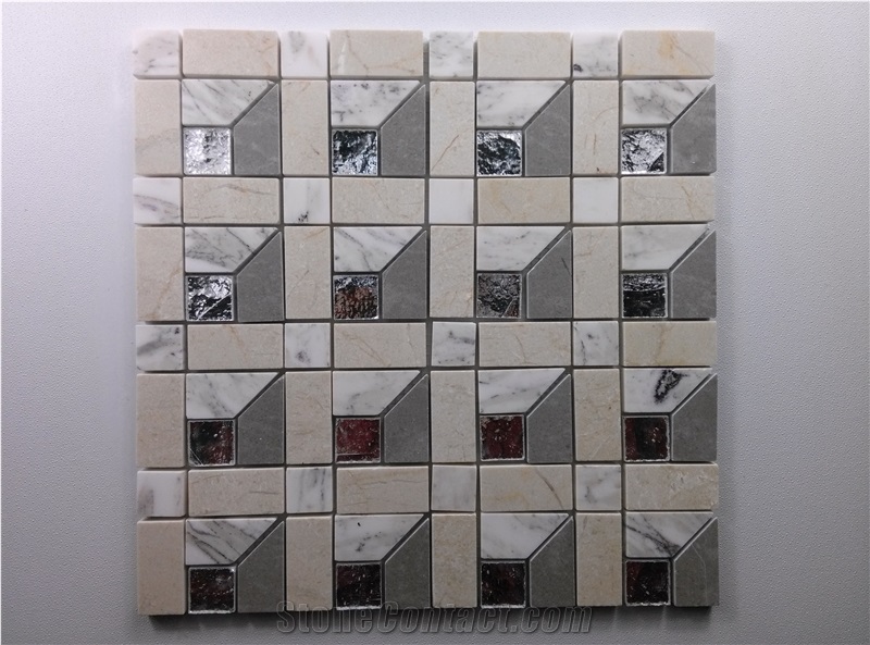 Marble Mix Glass Mosaic Tile