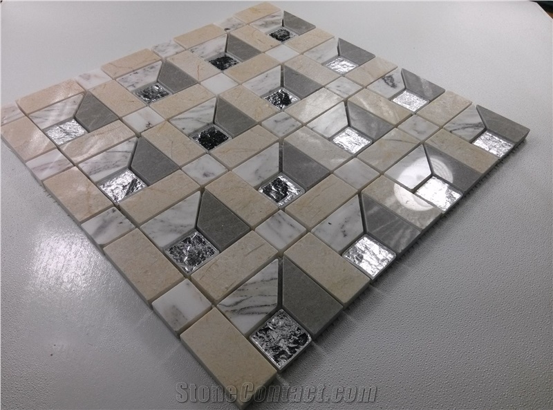 Marble Mix Glass Mosaic Tile