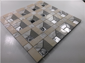 Marble Mix Glass Mosaic Tile