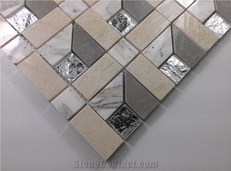 Marble Mix Glass Mosaic Tile