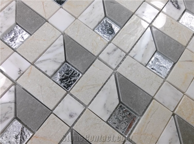 Marble Mix Glass Mosaic Tile
