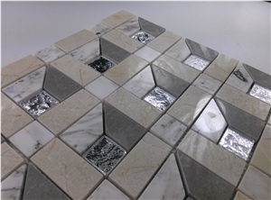 Marble Mix Glass Mosaic Tile
