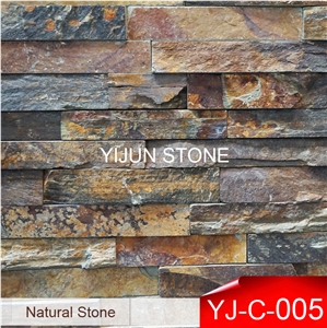 China Natural Rusty Slate Stone, Rough Surface Ledge Stone, Rustic Stone Indoor and Outdoor Wall Cladding