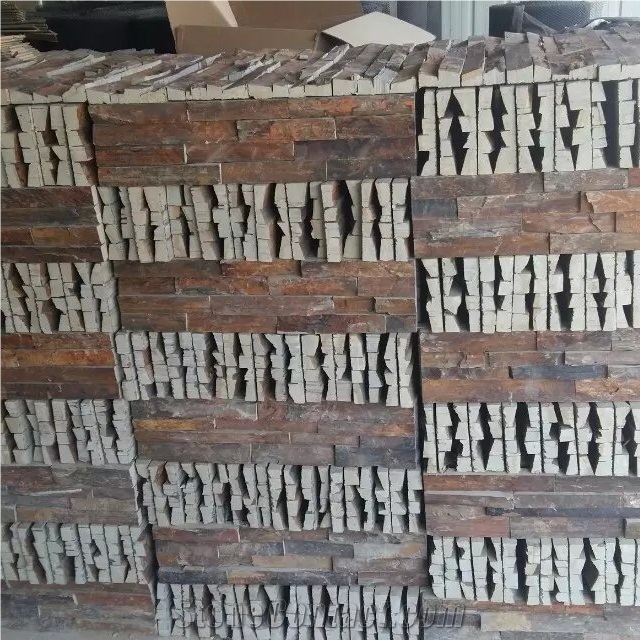 China Natural Rusty Slate Stone, Rough Surface Ledge Stone, Rustic Stone Indoor and Outdoor Wall Cladding