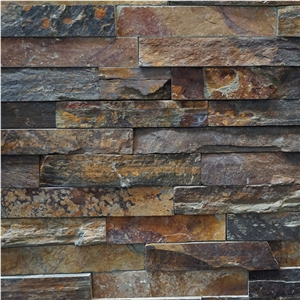 China Natural Rusty Slate Stone, Rough Surface Ledge Stone, Rustic Stone Indoor and Outdoor Wall Cladding