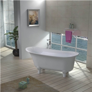 Clawfoot 63″ Free Standing Solid Surface Soaking Bathtub
