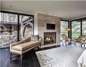 Idaho Travertine Fireplace