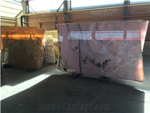 Pink Onyx Onyx Tiles & Slab, Iran Pink Onyx
