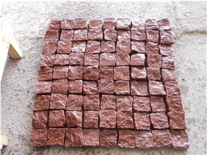 Cube Stones & Pavers Leznykivske Red Granite