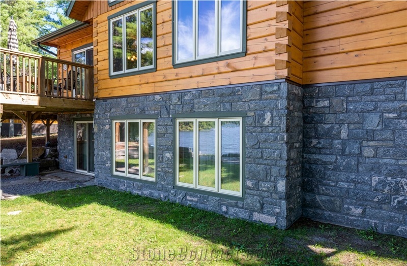 Muskoka Black Granite Knee Wall Building Stone