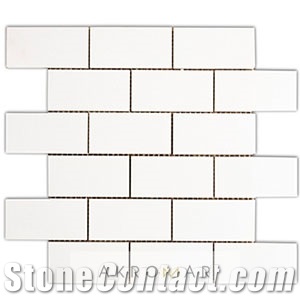 Mosaic Thasos 5x10cm, Marble Thasos Mosaic