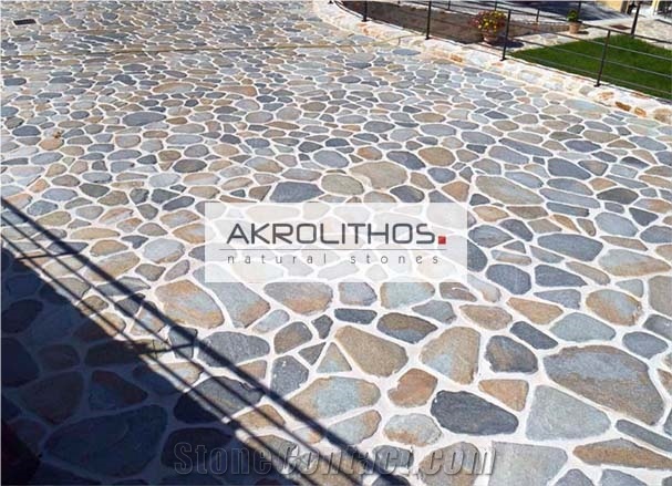Polygonal Antique Aqua Multi - Flagstone