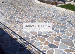 Polygonal Antique Aqua Multi - Flagstone