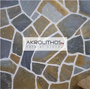 Polygonal Aqua Mutli Flagstone