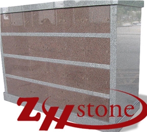American Style 24 Crypts Flat Design Georgia Grey/ G603/ Tianshan Red Granite Cremation Columbarium/ Columbarium/ Cemetery Crypts/ Cemetery Columbarium/ Mausoleum Crypts