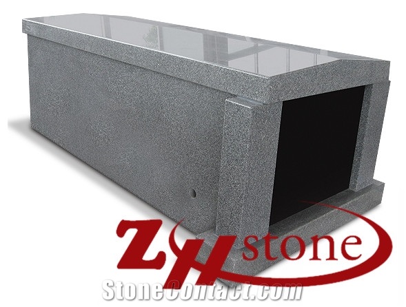 Cheap Price American Style Rooftop with Cross Engraving G603/ Sesame White Granite Mausoleums/ Cremation Columbarium/ Cemetery Columbarium/ Cemetery Mausoleum/ Mausoleum Crypts