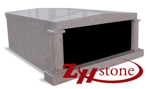 Cheap Price American Style Rooftop with Cross Engraving G603/ Sesame White Granite Mausoleums/ Cremation Columbarium/ Cemetery Columbarium/ Cemetery Mausoleum/ Mausoleum Crypts