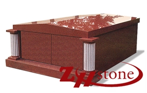 Cheap Price Flat Top with Engraving Sunset Gold/ Rusty Gold/ G682 Granite Mausoleums/ Mausoleum Design/ Cemetery Columbarium/ Cemetery Mausoleum
