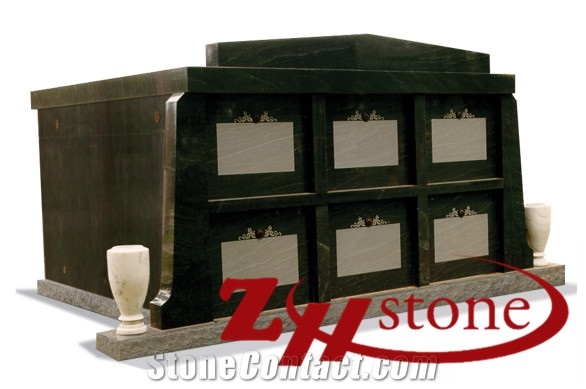 Cheap Price Flat Top with Engraving Sunset Gold/ Rusty Gold/ G682 Granite Mausoleums/ Mausoleum Design/ Cemetery Columbarium/ Cemetery Mausoleum