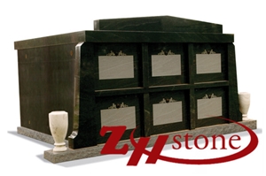 Cheap Price Flat Top with Engraving Sunset Gold/ Rusty Gold/ G682 Granite Mausoleums/ Mausoleum Design/ Cemetery Columbarium/ Cemetery Mausoleum