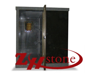 Cheap Price Flat Top with Engraving Sunset Gold/ Rusty Gold/ G682 Granite Mausoleums/ Mausoleum Design/ Cemetery Columbarium/ Cemetery Mausoleum
