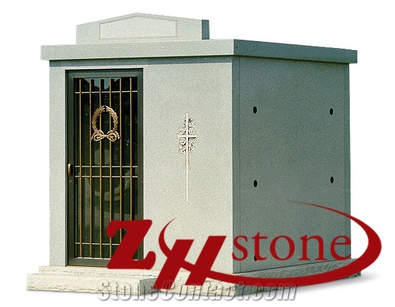 Cheap Price Flat Top with Engraving Sunset Gold/ Rusty Gold/ G682 Granite Mausoleums/ Mausoleum Design/ Cemetery Columbarium/ Cemetery Mausoleum
