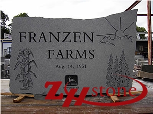 Cheap Price Tear Drop with Tree Engraving Tianshan Red Granite Upright Monuments/ Headstones/ Western Style Tombstones/ Engraved Tombstones/ Engraved Headstones