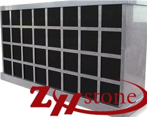 Good Quality 24 Crypts Polished G603/ Jet Black/ Absolute Black Granite Cremation Columbarium/ Columbarium/ Cemetery Columbarium/ Cemetery Mausoleum/ Mausoleum Crypts