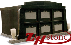 Good Quality American Style 6 Crypts Jet Black/ Shanxi Black/ Absolute Black Granite Mausoleums/ Mausoleum Design/ Cemetery Crypts/ Cemetery Mausoleum/ Mausoleum Crypts