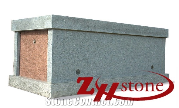 Good Quality Cheap Price Double Mausoleums with Pavilion G603/ Sesame White Granite Mausoleums/ Mausoleum Design/ Cemetery Crypts/ Cemetery Mausoleum/ Mausoleum Crypts