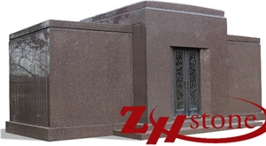 Good Quality Flat Design Tianshan Red Granite Mausoleums/ Mausoleum Design/ Cemetery Crypts/ Cemetery Mausoleum/ Mausoleum Crypts