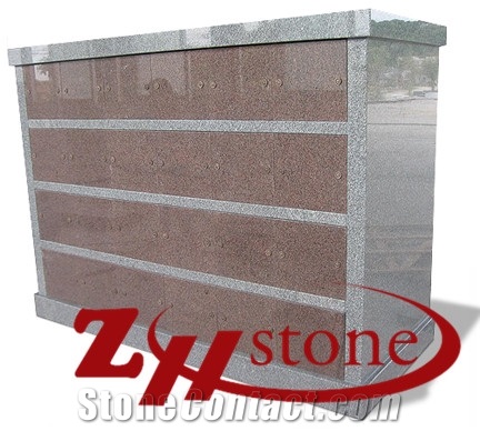 Good Quality Full Polished 48crypts Hexagon Shaped G603/ Sesame White/ Shanxi Black/ Jet Black Granite Cremation Columbarium/ Columbarium/ Cemetery Crypts/ Cemetery Columbarium/ Cemetery Mausoleum