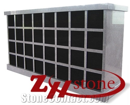 Good Quality Full Polished 48crypts Hexagon Shaped G603/ Sesame White/ Shanxi Black/ Jet Black Granite Cremation Columbarium/ Columbarium/ Cemetery Crypts/ Cemetery Columbarium/ Cemetery Mausoleum