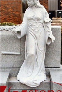 Good Quality Hand Craft Sculpture White Sesame/ G603/ Georgia Grey Granite Upright Monuments/ Cemetery Tombstones/ Engraved Tombstones/ Gravestone/ Custom Monuments