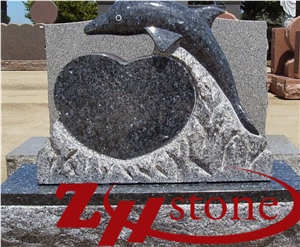 Good Quality Hand Crafting Dolphin with Heart Blue Pearl Db/ Hq/ Lg Granite Tombstone Design/ Western Style Monuments/ Upright Monuments/ Single Monuments/ Heart Tombstones Good Quality Hand Crafting Dolphin with Heart Blue Pearl Db/ Hq/ Lg Granite Tombstone Design/ Western Style Monuments/ Upright Monuments/ Single Monuments/ Heart Tombstones