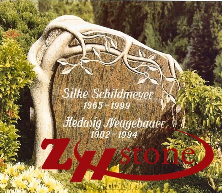 Good Quality Handcraft Human Sculpture Georgia Grey/ G603 Granite Tombstone Design/ Western Style Monuments/ Upright Monuments/ Headstones/ Monument Design