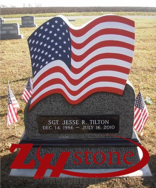 Good Quality Handcraft Human Sculpture Georgia Grey/ G603 Granite Tombstone Design/ Western Style Monuments/ Upright Monuments/ Headstones/ Monument Design