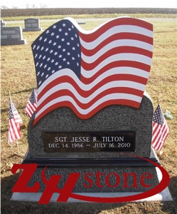 Good Quality Handcraft Human Sculpture Georgia Grey/ G603 Granite Tombstone Design/ Western Style Monuments/ Upright Monuments/ Headstones/ Monument Design