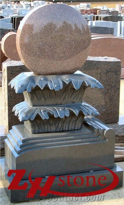 Good Quality Handcraft Human Sculpture Georgia Grey/ G603 Granite Tombstone Design/ Western Style Monuments/ Upright Monuments/ Headstones/ Monument Design